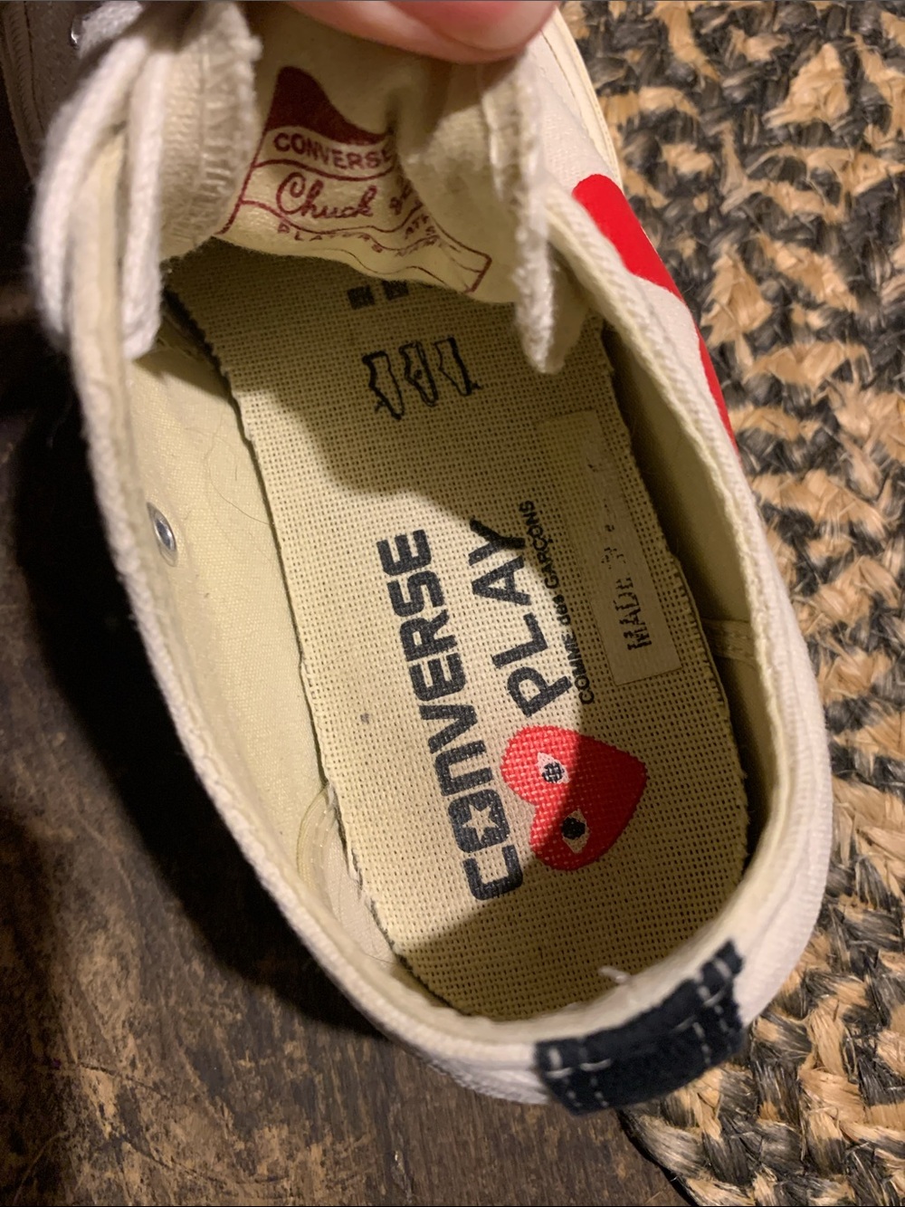 Comme des Garcons PLAY x Converse Canvas Sneakers w Heart men’s Sz 5 / womens 7 - Picture 14 of 16